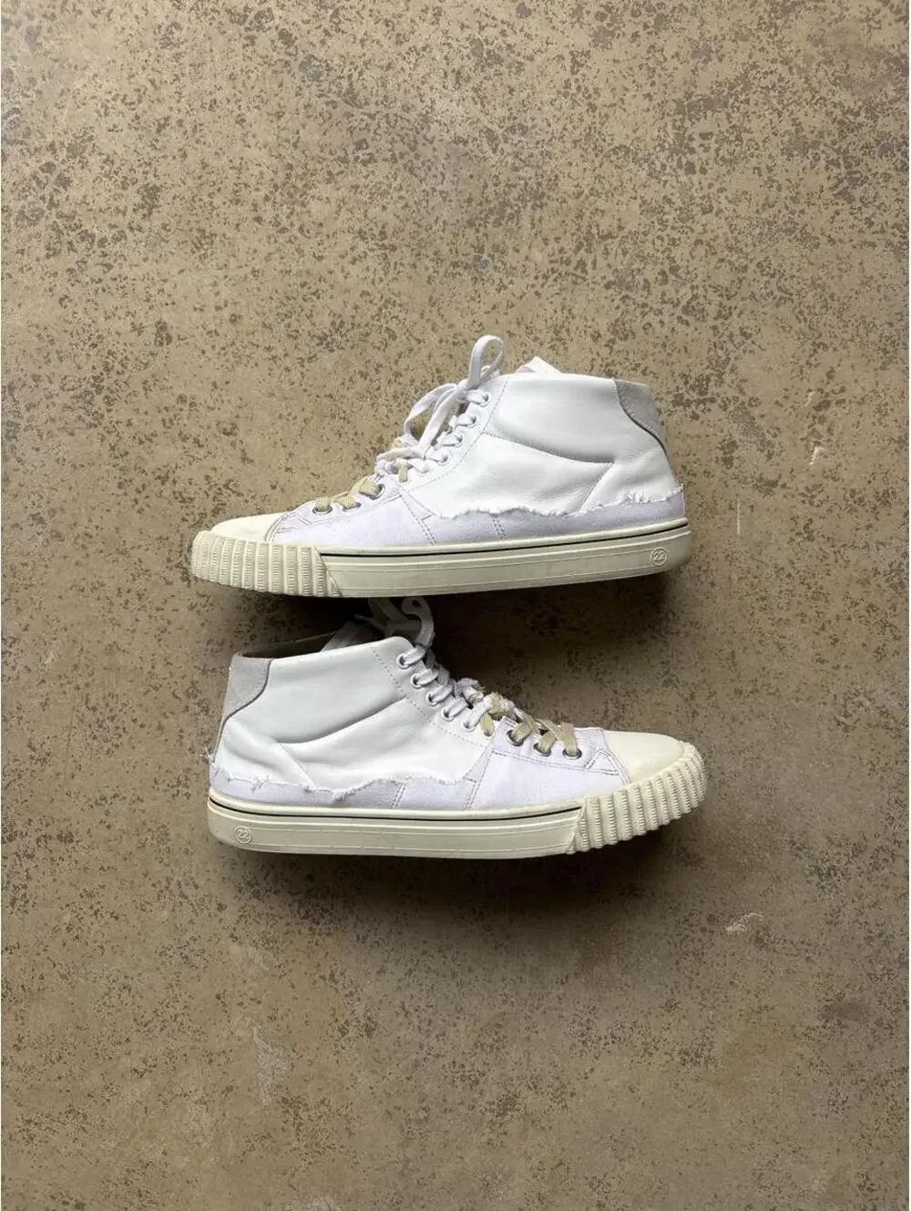 Maison Margiela Men's White and Cream Trainer